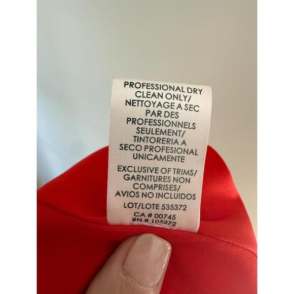 KAY UNGER NEW YORK Womens Size 6 Red Floral Sleeveless Midi Square Neck Elegant - Picture 9 of 10